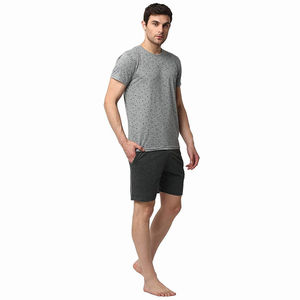 Ensemble deux pièces pour homme, été, décontracté, manches courtes, uni, 100% coton, respirant, avec impression de logo personnalisé, chemise et short - Product Image 3
