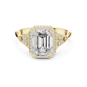 แหวนเพชรทรงกลมมรกตและกลมแฟนซีขนาด1.951 CT ได้รับการรับรองจากห้องปฏิบัติการซึ่งเป็นหินที่ดีสำหรับการหมั้นในงานแต่งงานเครื่องประดับขายส่ง - Product Image 5