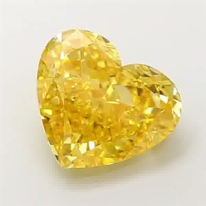 Diamant de laboratoire de couleur jaune fantaisie, taille cœur, 1 carat, clarté VS VVS, CVD HPHT, certifié IGI, prix de gros - Product Image 1