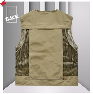 Conceptions personnalisées Gilet d'extérieur Offres Spéciales le plus récent Gilet de photographie de pêche en coton et en polyester à poches multiples pour hommes - Product Image 6