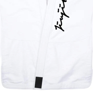 Kimono de Artes Marciales Blanco, Chaqueta de Lucha Libre con Parche de Hombro Negro en Contraste, Bordado Personalizado, Conjuntos de Top de Entrenamiento Elástico para Hombre - Product Image 4