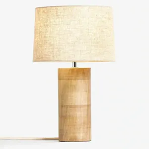 Lámpara de mesa con Base de madera, decoración sencilla con cuentas de madera y tamaño personalizado, suministros de decoración navideña para boda - Product Image 1