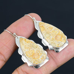 ต่างหูพลอยปะการังเงินสเตอร์ลิง925ต่างหูแบบฝรั่งเศสต่างหูแบบห้อยต่างหูเงินสำหรับผู้หญิงและเด็กผู้หญิงขายส่ง - Product Image 2