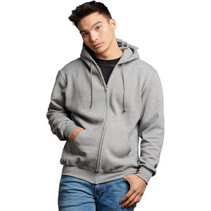 Pull polaire bon marché à logo personnalisé en gros pour hommes 100% sweats à capuche en coton molletonné à fermeture éclair - Product Image 3