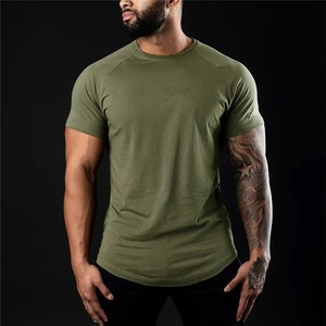 T-shirt de gymnastique pour hommes Vêtements de fitness d'été O-Neck Short Sleeve T shirt Cotton Slim Fit Tshirt Bodybuilding Workout Tees Tops - Product Image 2