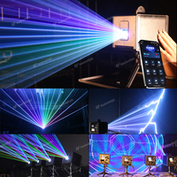 Proyector de Luz Láser 3D de 5W con Control por Aplicación iOS, Bluetooth, Múltiples Patrones de Animación, Luces de Escenario para DJ, Fiestas, Discotecas
