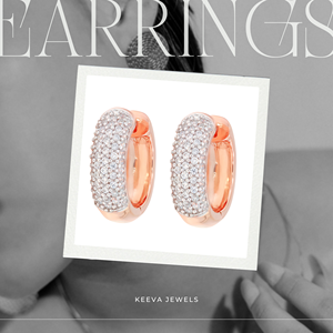 Premium 0.50Ct Ronda Delicada Moissanite Caress Pendientes de aro 14K Oro Rosa Venta al por mayor OEM - Product Image 3