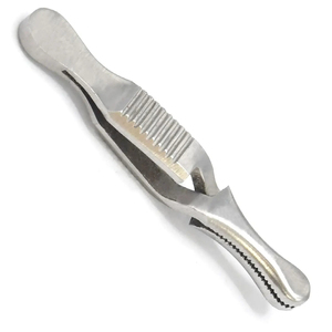 Pince à épiler Premium Bulldog à action croisée pour extensions de cils, à dents entièrement dentelées, droite, instrument chirurgical - Product Image 2