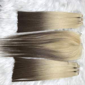 Vente en gros 100% trame droite d'os vierge pour perruques de cheveux bruts vietnamiens de couleur ombre perruques de cheveux humains de haute qualité grand stock - Product Image 3