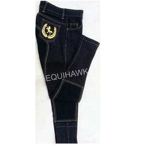 PREMIUM CUSTOM DESIGN DENIM FABRIC RIDING BREECHES & JODHPUR WITH FANCY DESIGN <b>STITCHING</b> and <b>CRYSTAL</b> MANUFACTURER - Product Image 6