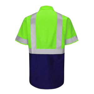 High Visibility Reflective Safety <b>Work</b> Shirt ANSI ISEA Certified <b>Waterproof</b> Breathable Polyester Construction Uniform Wholesale - Product Image 4
