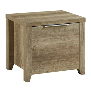 Table de chevet légère de luxe moderne du milieu du siècle Mobilier de chambre à coucher en bois massif design créatif simple avec finition fumée pliable - Product Image 1