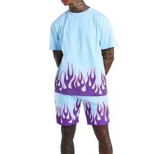 Vêtements pour hommes de haute qualité 100% coton été t-shirt et short ensemble décontracté imprimé ensemble OEM Logo personnalisé en gros respirant - Product Image 4