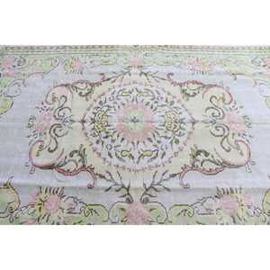 Grand tapis turc 5,9x9,2 pieds, tapis oriental vintage en laine verte - Product Image 4