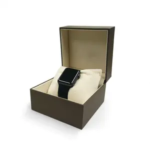 高品质珠宝定制设计纸盒vca珠宝蕾丝黑包奢华自组装棕色木盒