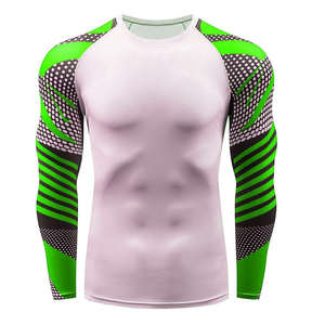 Hombres personalizado sublimación impresa manga larga compresión Rashguard gimnasio entrenamiento Fitness Top OEM ropa deportiva - Product Image 5