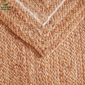 พรมตกแต่งแบบซักได้ ทำด้วยมือ เป็นมิตรกับสิ่งแวดล้อม ทำจากปอกระเจาและผ้าฝ้าย สำหรับห้องนอนและห้องนั่งเล่น - Product Image 5