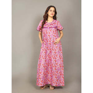 Camisón Largo de Rayón Premium para Mujer, Cómodo, Transpirable, Diseño Moderno, Romántico, Estampado Sólido, Tejido, Talla XL, para Uso Doméstico - Product Image 1