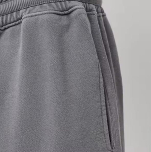 กางเกงขาบานสำหรับผู้ชายกางเกงสเวตเตอร์ผ้าฟลีซสำหรับ100% วิ่งผ้าฟลีซซีดจางใส่ได้แอซิดกรด - Product Image 6