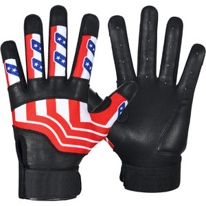 ถุงมือตีเบสบอลและซอฟต์บอลหนัง cabretta โลโก้ตามสั่งสำหรับผู้ใหญ่เยาวชนมีดีไซน์ธง - Product Image 2