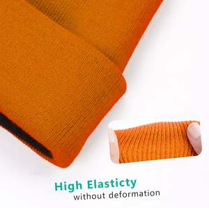 หมวกบีนนี่ผ้าขนแกะผ้าแจ็คการ์ดถักนิตติ้งหมวกผ้ายืดและระบายอากาศได้ดีสำหรับกีฬากลางแจ้งและสไตล์ในชีวิตประจำวันสำหรับชายหาด - Product Image 4