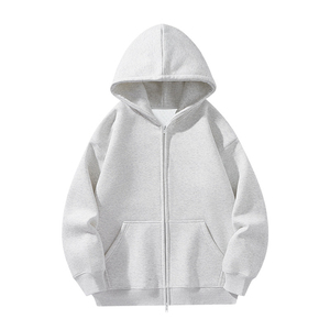 Heavyweight Premium Cotton Sweatshirt Solid hoodies Double <b>Zipper</b> <b>Jacket</b> Printed Loose - Product Image 3