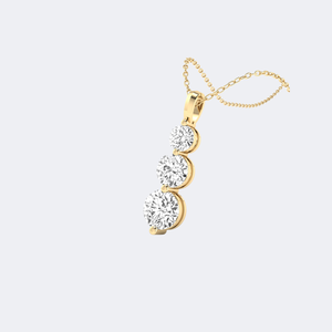 Collar solitario con diamantes redondos engastados en punta de 3.00 quilates - Product Image 4