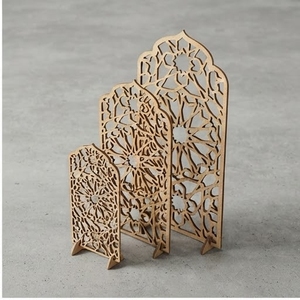 Écran décoratif en bois découpé au laser, motif arabe traditionnel, décoration de table, ensemble multi-pièces, thème culture étrangère - Product Image 1