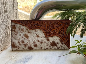 Recién llegado, cartera tallada a mano, funda de teléfono de embrague, elegante Cartera de cuero de piel de vaca, Cartera de cuero occidental de usos múltiples - Product Image 2