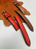 Meilleur bracelet de montre classique en cuir de veau italien, brossé à la main, bords finis, plusieurs tailles, doublure tannée végétal, One Fix One Band