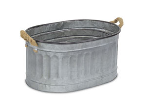 Cubo de almacenamiento de Metal ovalado con mango de cuerda, Juego de 3 macetas para flores, maceta de pared, macetero de Metal para balcón y jardín - Product Image 3