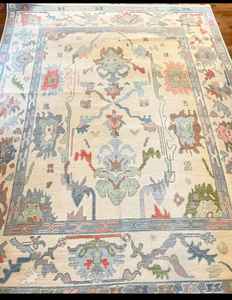 NOEUD RUG Tapis Oushak Pastel de haute qualité 6x9 traditionnel brodé pour la maison hôtels salon et restaurants - Product Image 4