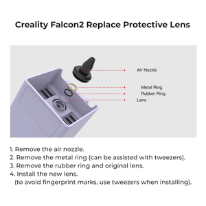 Lente Protectora de Plástico Reemplazable para Impresora 3D Falcon2 - Product Image 2