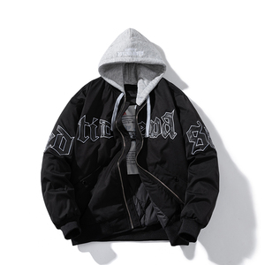 Veste de baseball matelassée unisexe personnalisée conception universitaire surdimensionnée rue principale vente en gros toile vierge à capuche saison d'hiver - Product Image 3