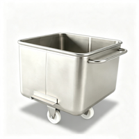 Chariot Euro personnalisable 200L-600L en acier inoxydable 304 pour viande, boulangerie, usine de transformation de légumes, et cave à vin