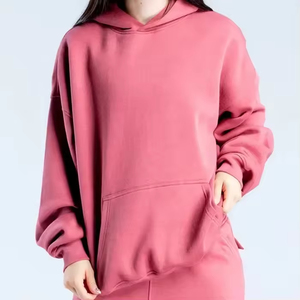 High Quality Custom Blank Oversized Dropped Shoulder <b>Hoodie</b> Thick Ribbed Trims Soft Combed Cotton <b>Fleece</b> <b>Hoodie</b> - Product Image 6