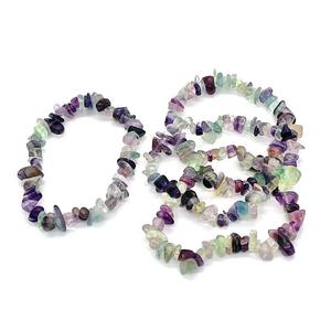 Multi Flourite Gemstone Chips Pulsera Venta al por mayor Chips Pulseras Buena calidad Chips Pulseras Comprar de F S CRYSTAL - Product Image 1