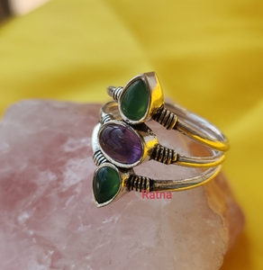 Bague classique en argent sterling 925 avec mélange de pierres précieuses en pierre naturelle bijoux en gros pour cadeau de fiançailles de mariage ou fête - Product Image 2