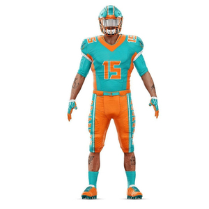 Maillot de football américain personnalisé pour les jeunes uniformes ensembles de vêtements de sport à manches courtes avec nom et kits de football cousus par numéro - Product Image 6
