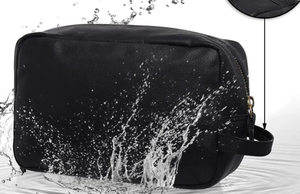 Meilleure pochette de voyage de rangement pour hommes Trousse de toilette en cuir véritable durable avec fermeture à glissière Motif de lettres élégant Utilisation en extérieur - Product Image 2