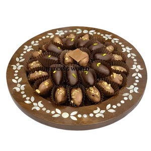 Forme ronde nouvelle bordure fleur concepteur plateau à chocolat vaisselle à la main vente chaude fantaisie en gros luxe nouveau plateau à chocolat - Product Image 4