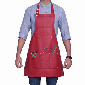 Tablier de Salon de barbier professionnel pour hommes femmes cuir de haute qualité avec sangles élastiques réglables poches avant outil de styliste - Product Image 1