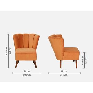 Sergio Modern Design Blush <b>Pink</b> Velvet Slipper <b>Chair</b> Elegant Living Room Furniture - Product Image 2