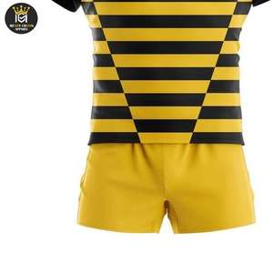 Ensemble d'uniformes de rugby professionnel pour hommes, maillot sublimé avec motif imprimé et short - Product Image 2