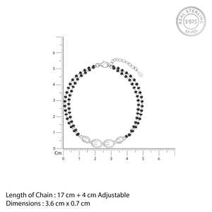 Elegante Mangalsutra de Plata de Ley 925 con Diamantes, Brazalete Étnico Hecho a Mano por Diseñadores, para Mujer, Uso Diario, Boda - Product Image 5