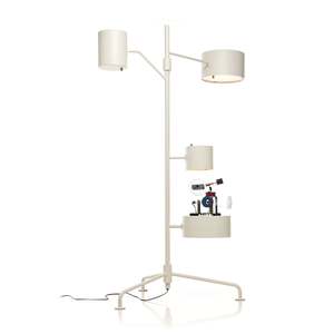 Lámpara de Pie LED Moderna Estilo Estatista, Base E26, Pantalla Amarilla para Dormitorio o Sala de Estar, Cuerpo de Acero Inoxidable, Disponible en Tamaño Pequeño - Product Image 1