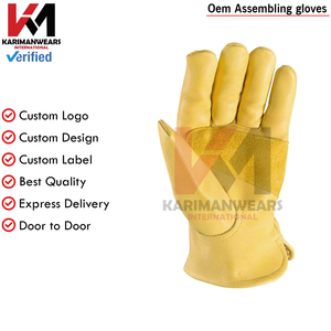 Guantes de cuero de seguridad personalizados OEM precio de fábrica al por mayor guantes de cuero de alta calidad OEM para trabajadores y jardineros - Product Image 4