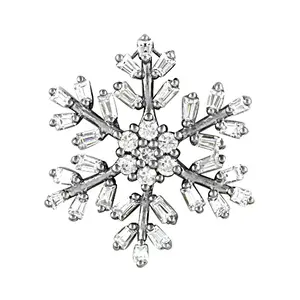 Pendentif en cristal flocon de neige argenté pour femme, bijoux élégants avec des détails complexes - Product Image 1