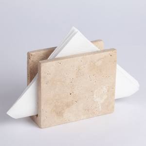 Porte-serviettes en marbre-Élégant organisateur de mouchoirs en pierre blanche pour salle à manger et cuisine de luxe - Product Image 1