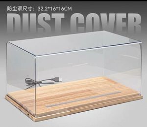 Boîte de présentation en acrylique avec base en bois, vitrine moderne transparente pour comptoir, idéale pour la publicité de vêtements - Product Image 6